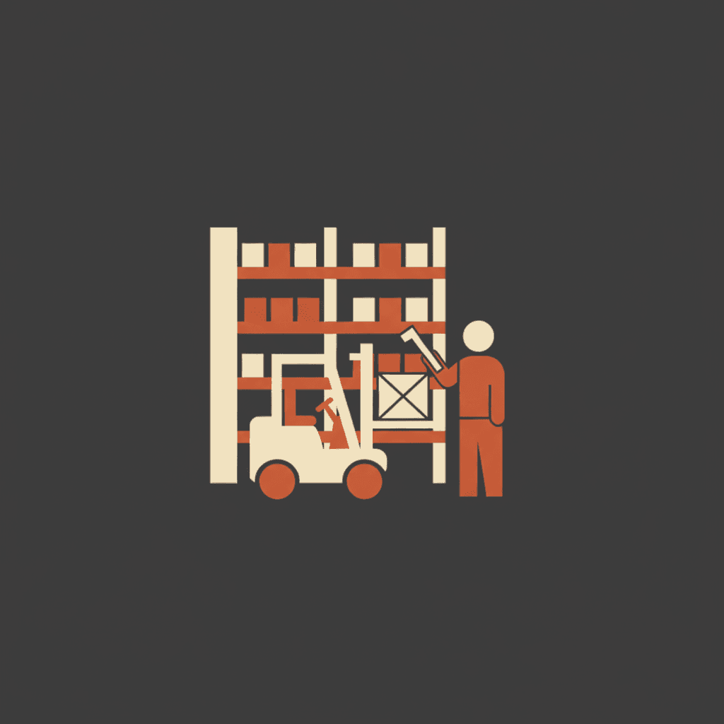 PYLR warehouse operations illustration